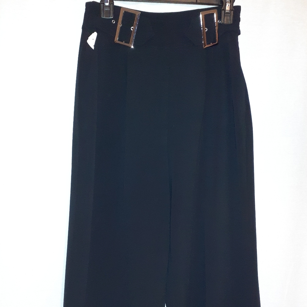 Jennifer Lopez black Wide leg cropped Pants size 6
